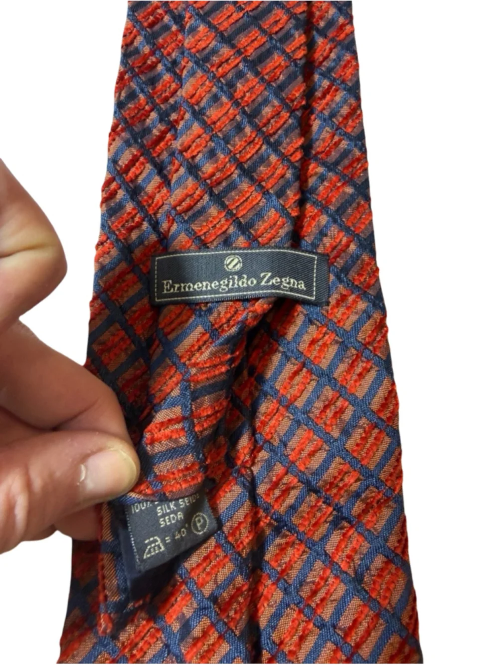 Ermenegildo Zegna Made in Italy 100% Silk Textured Geometric Men’s Tie